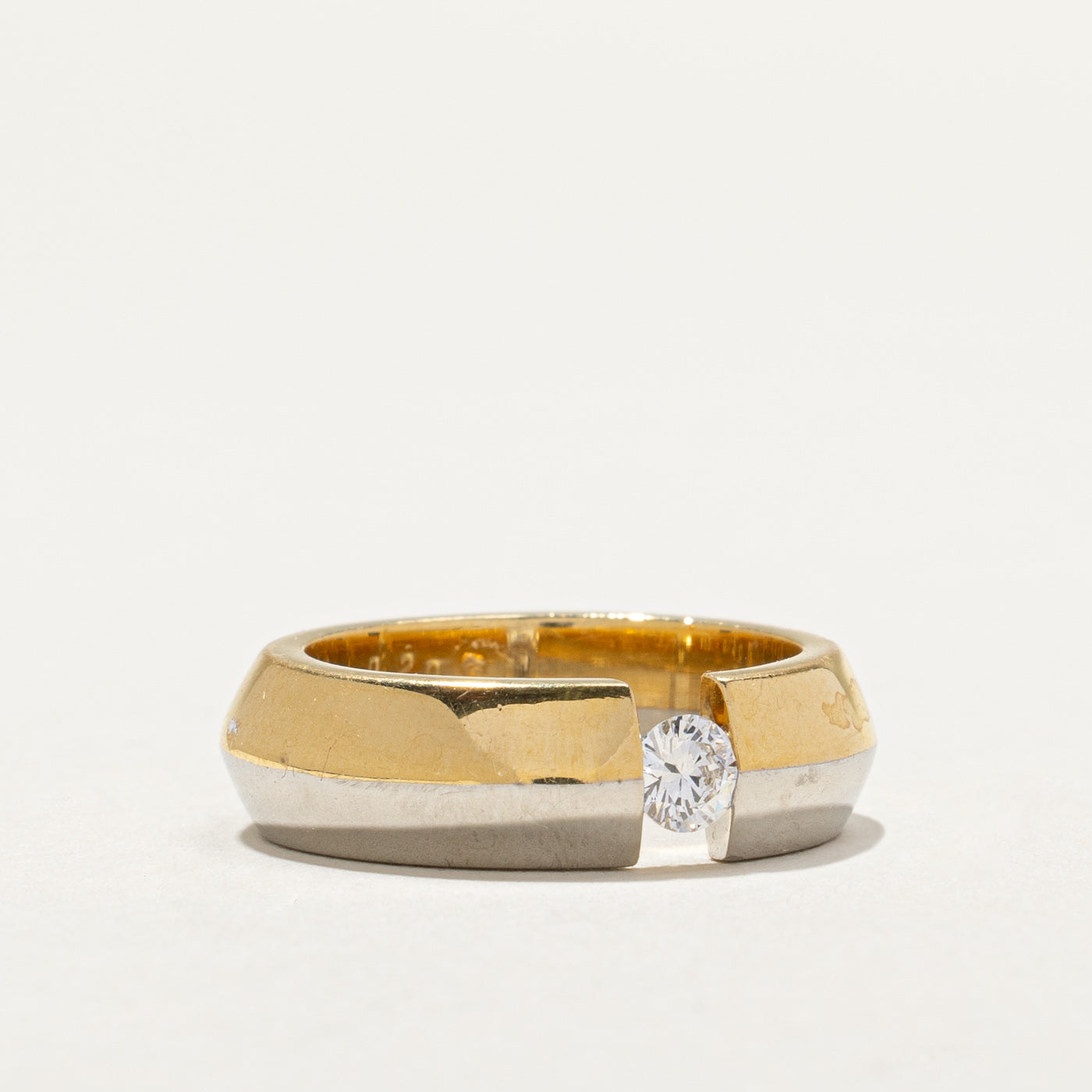 Two Tone Tension Set Diamond Band | 0.20ct | SZ 6.25 |