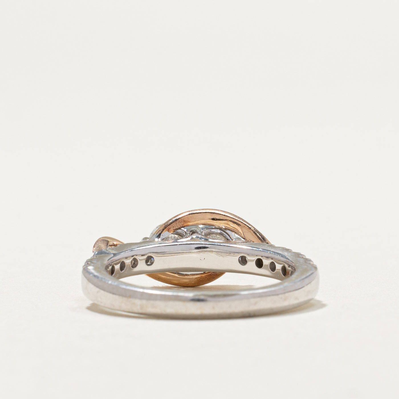 Two Tone Gold Diamond Bypass Toi et Moi Ring | 0.58ctw, 0.45ctw | SZ 7 |