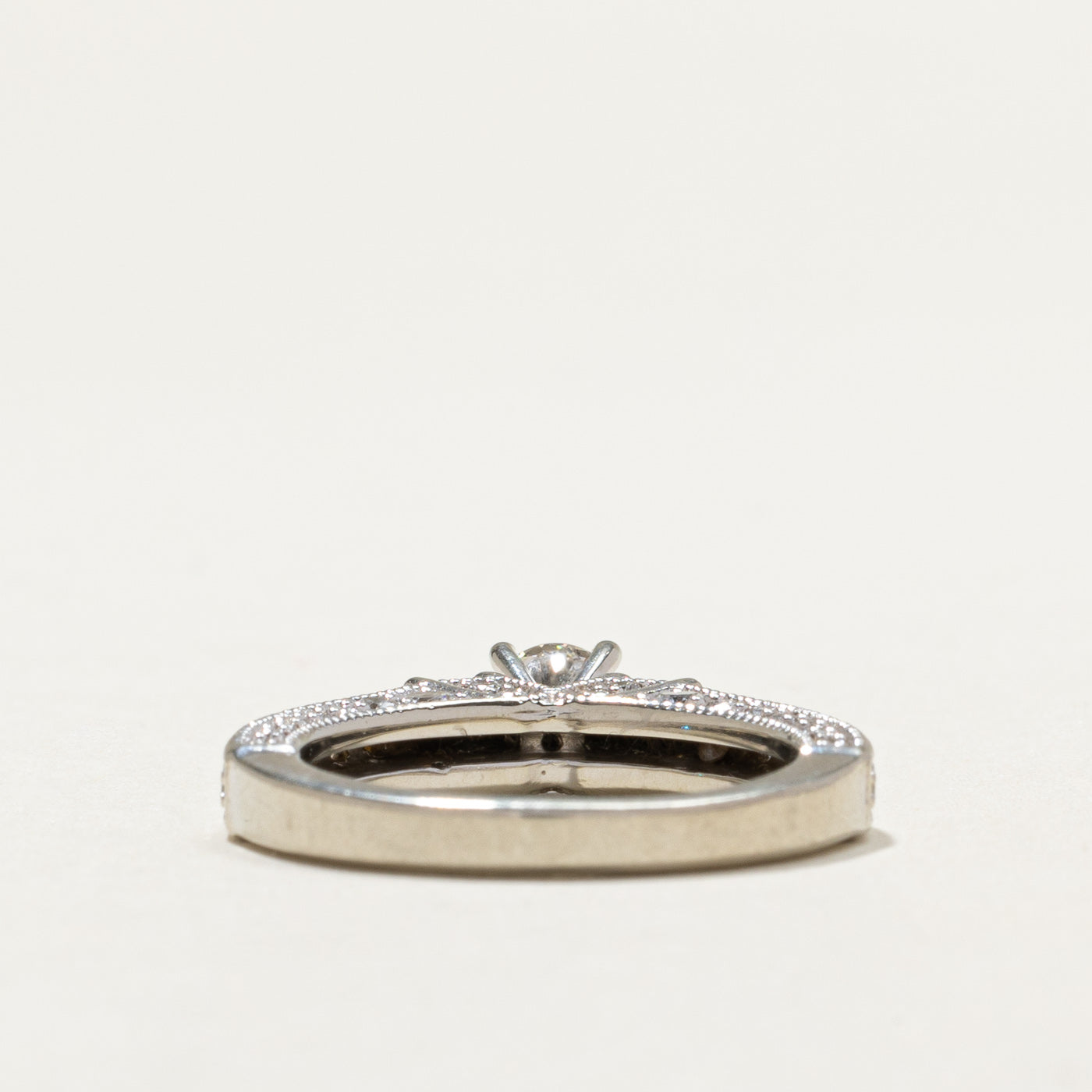 19k White Gold Diamond Milgrain Ring | 0.40ct, 0.71ctw | SZ 5.75 |