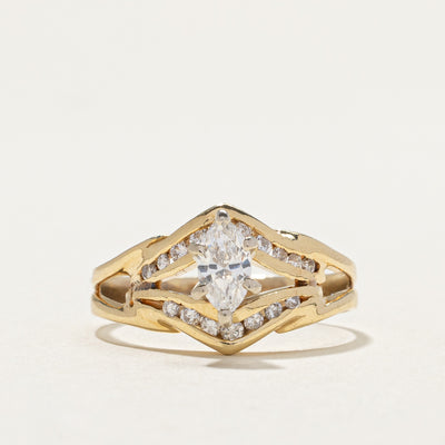 Marquise Cut Diamond Tapered Ring | 0.30ct, 0.22ctw | SZ 7 |