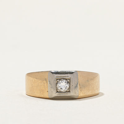 Single Stone Two Toned Diamond Ring | 0.20ct | SZ 10 |