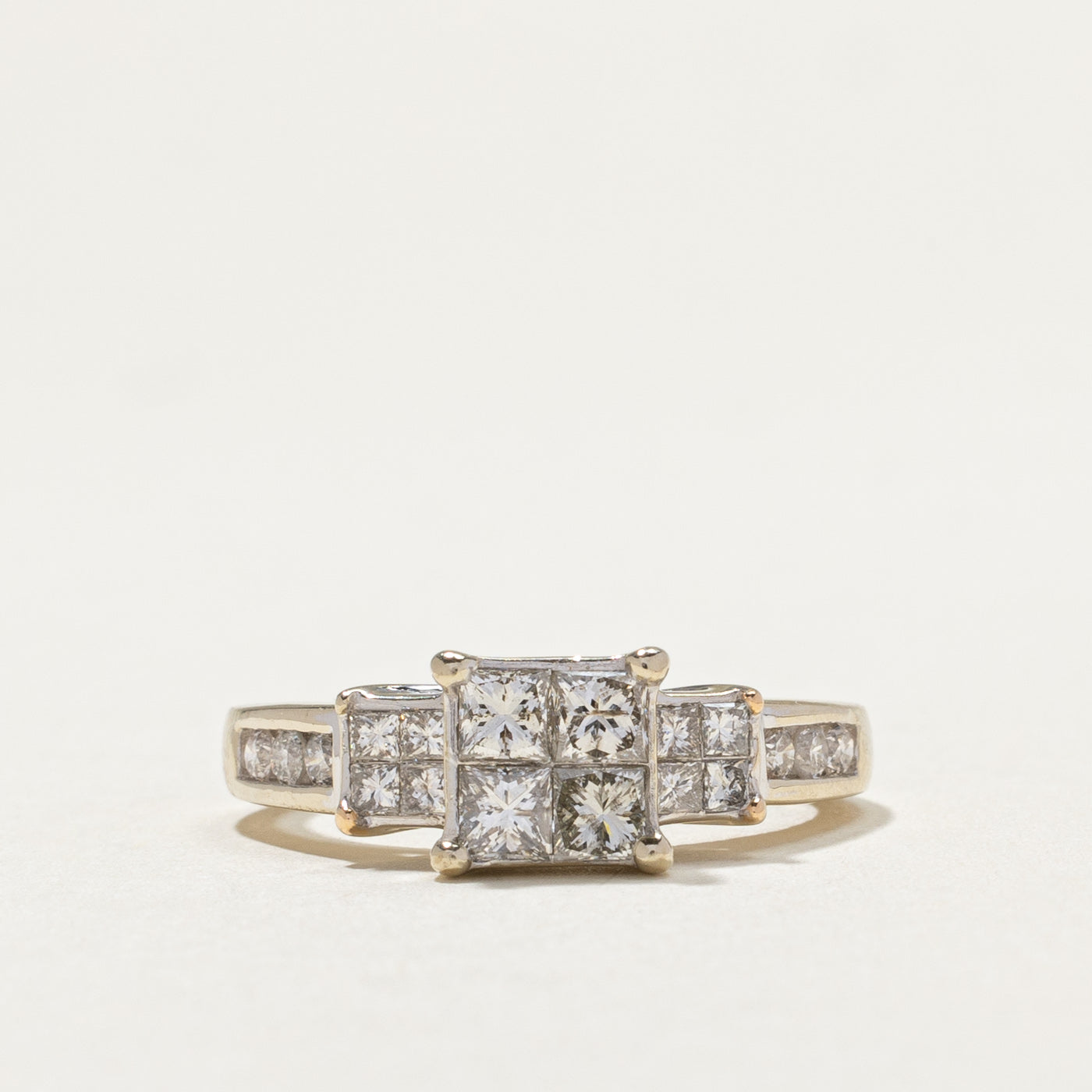 14k Illusion Set Princess Cut Diamond Ring | 0.56ctw, 0.54ctw | SZ 5.75 |