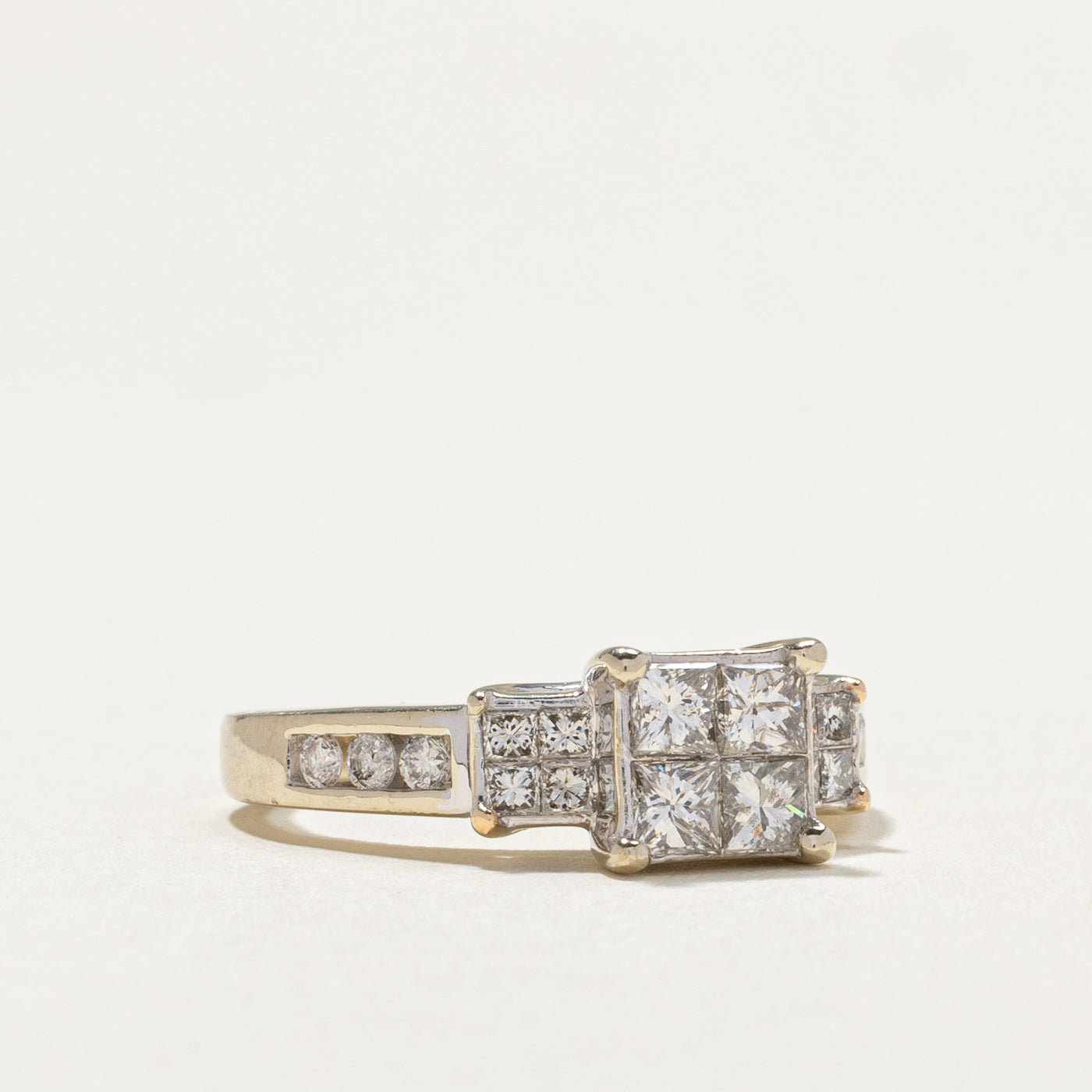 14k Illusion Set Princess Cut Diamond Ring | 0.56ctw, 0.54ctw | SZ 5.75 |