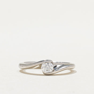 Platinum Diamond Bypass Ring | 0.27ct | SZ 5.25 |