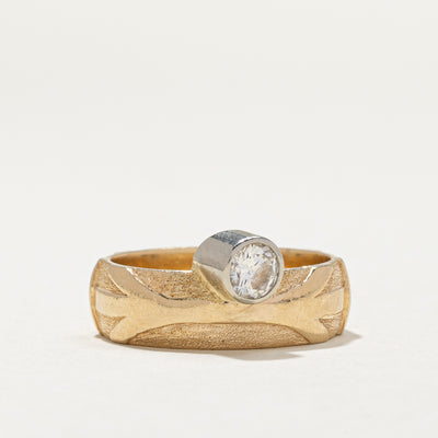 Bezel Set Diamond Textured Band | 0.53ct | SZ 9.5 |