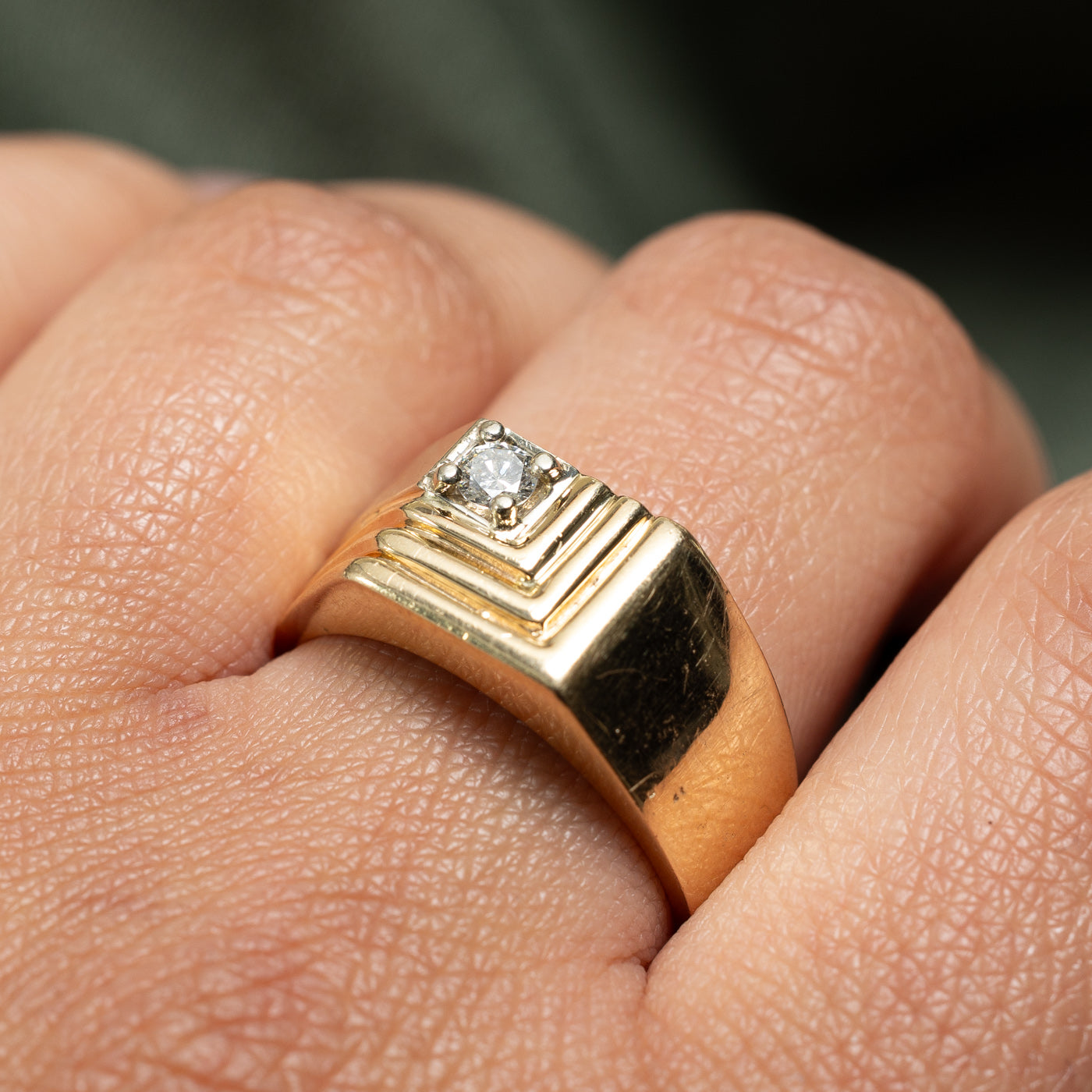 Diamond Grooved Ring | 0.16ct | SZ 9.5 |