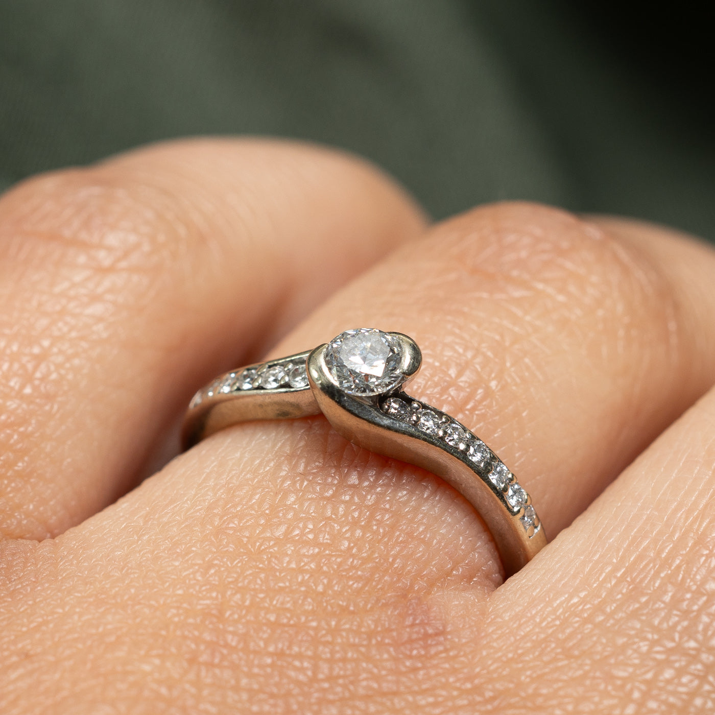 Diamond Bypass Ring | 0.27ct, 0.13ctw | SZ 7 |