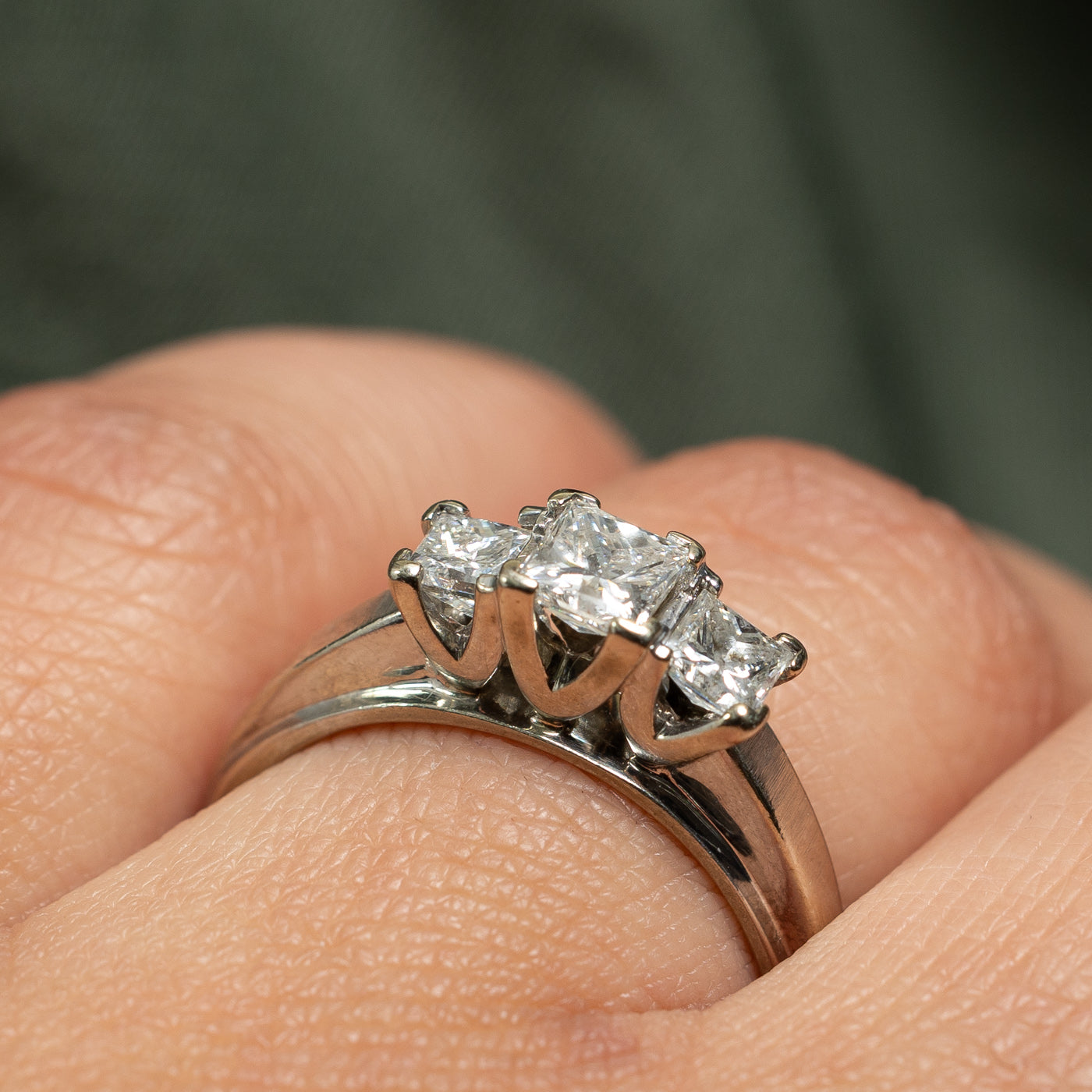 Three Stone Princess Cut Diamond Ring | 0.43ct, 0.39ctw | SZ 7 |