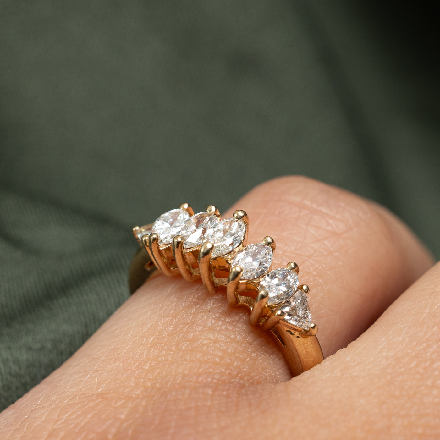 Marquise & Trilliant Cut Diamond Ring | 0.54ctw, 0.28ctw | SZ 5 |