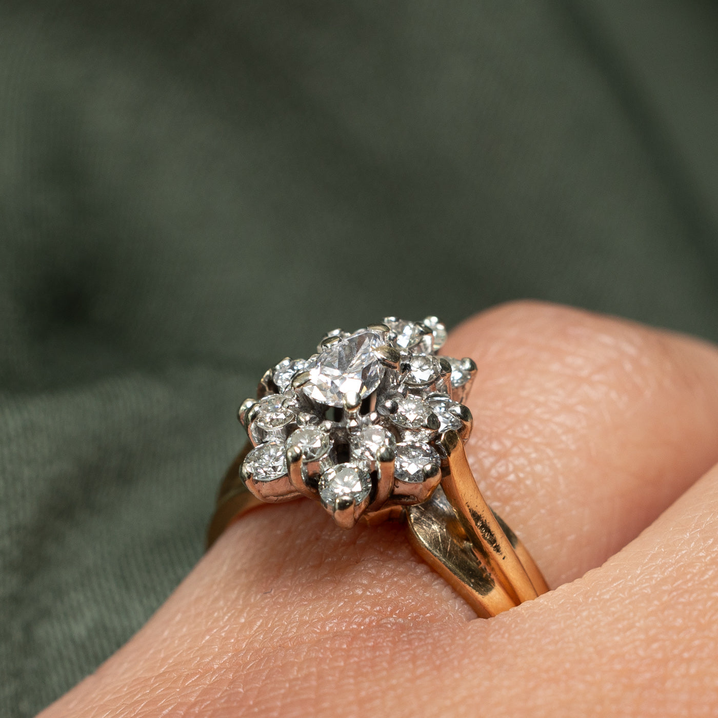 Pear Cut Diamond Cluster Ring | 0.30ct, 0.78ctw | SZ 6 |
