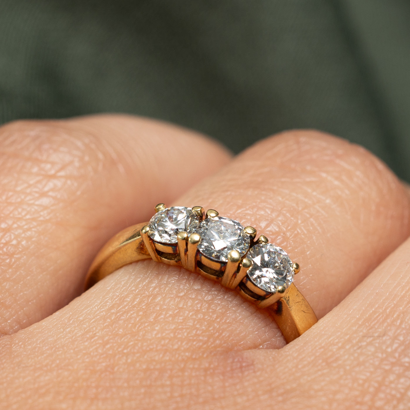 Three Stone Diamond Ring | 0.34ct, 0.60ctw | SZ 7.5 |