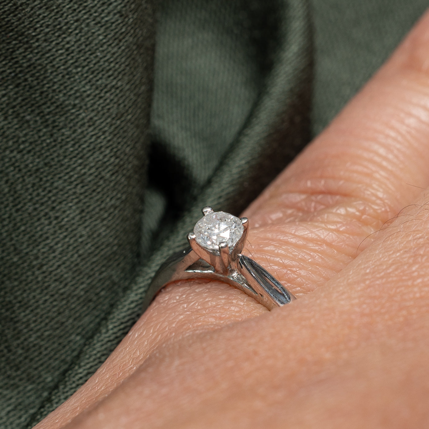 10k White Gold Solitaire Diamond Ring | 0.23ct | SZ 5.5 |
