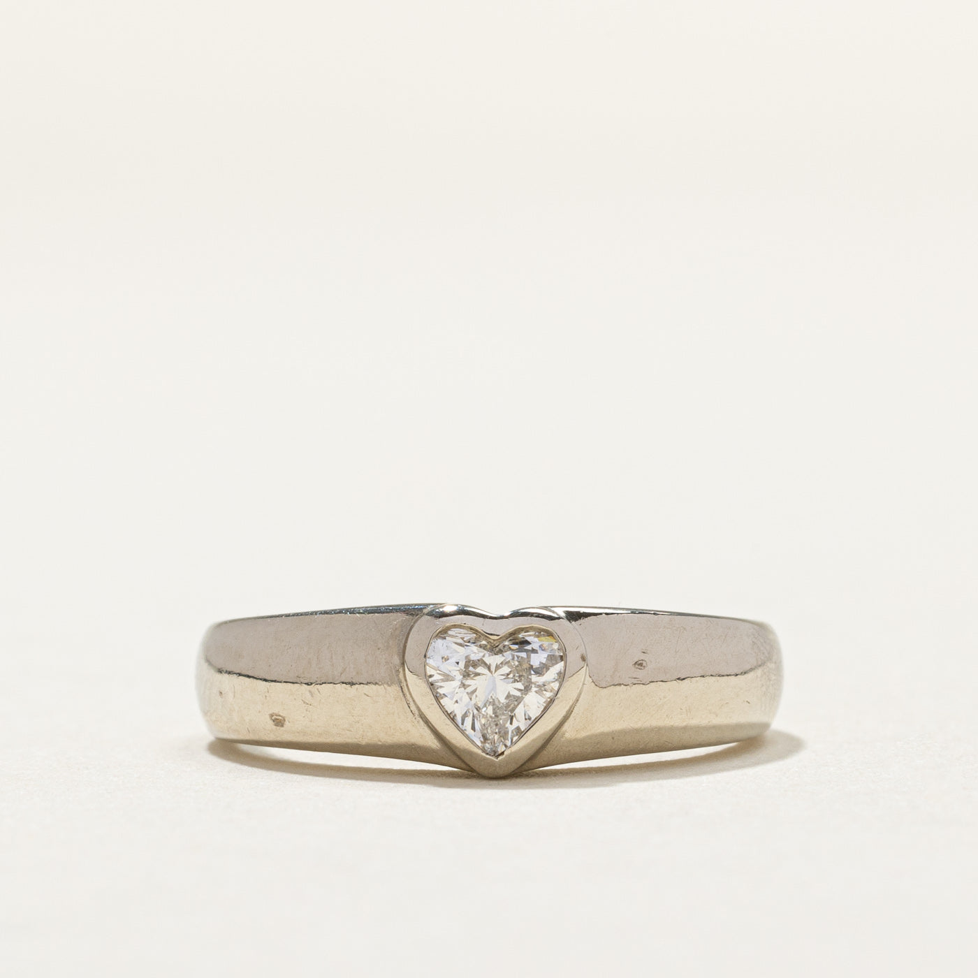 Bezel Set Heart Cut Diamond Ring | 0.38ct | SZ 5.25 |