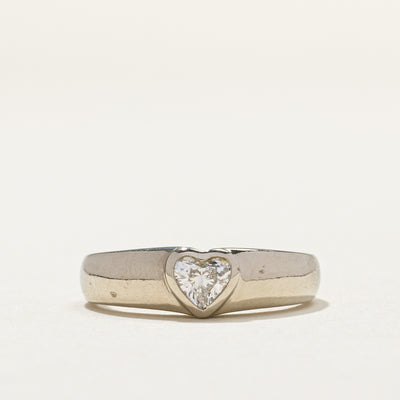 Bezel Set Heart Cut Diamond Ring | 0.38ct | SZ 5.25 |