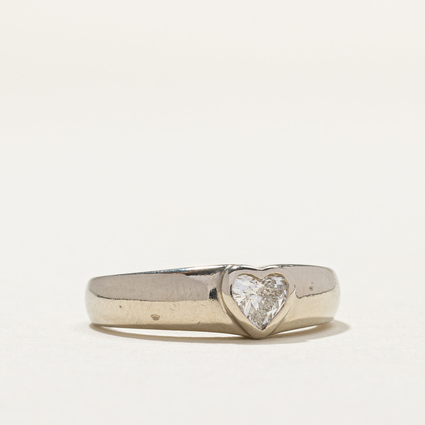 Bezel Set Heart Cut Diamond Ring | 0.38ct | SZ 5.25 |