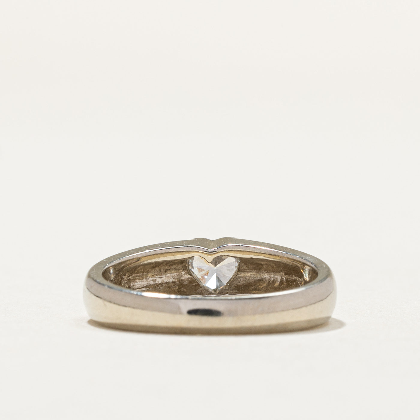 Bezel Set Heart Cut Diamond Ring | 0.38ct | SZ 5.25 |