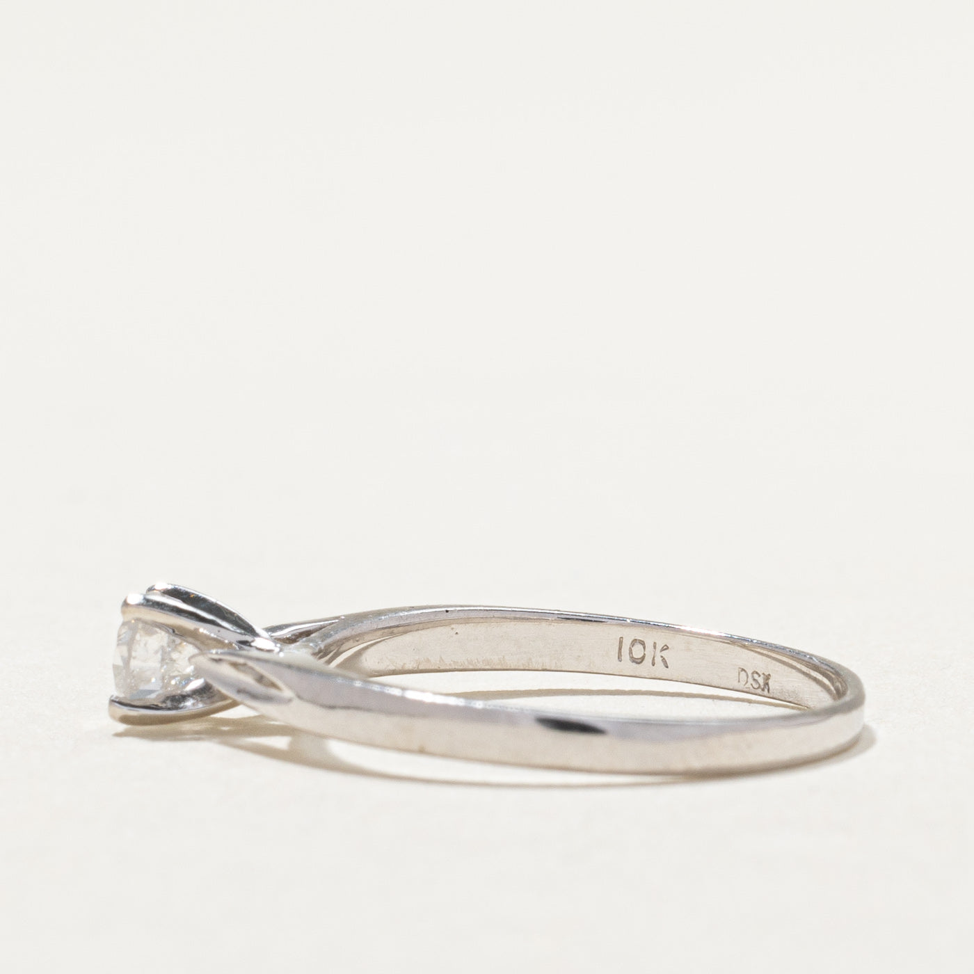10k White Gold Solitaire Diamond Ring | 0.23ct | SZ 5.5 |