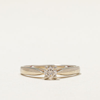 14k Solitaire Diamond Reverse Tapered Ring | 0.21ct | SZ 4.25 |