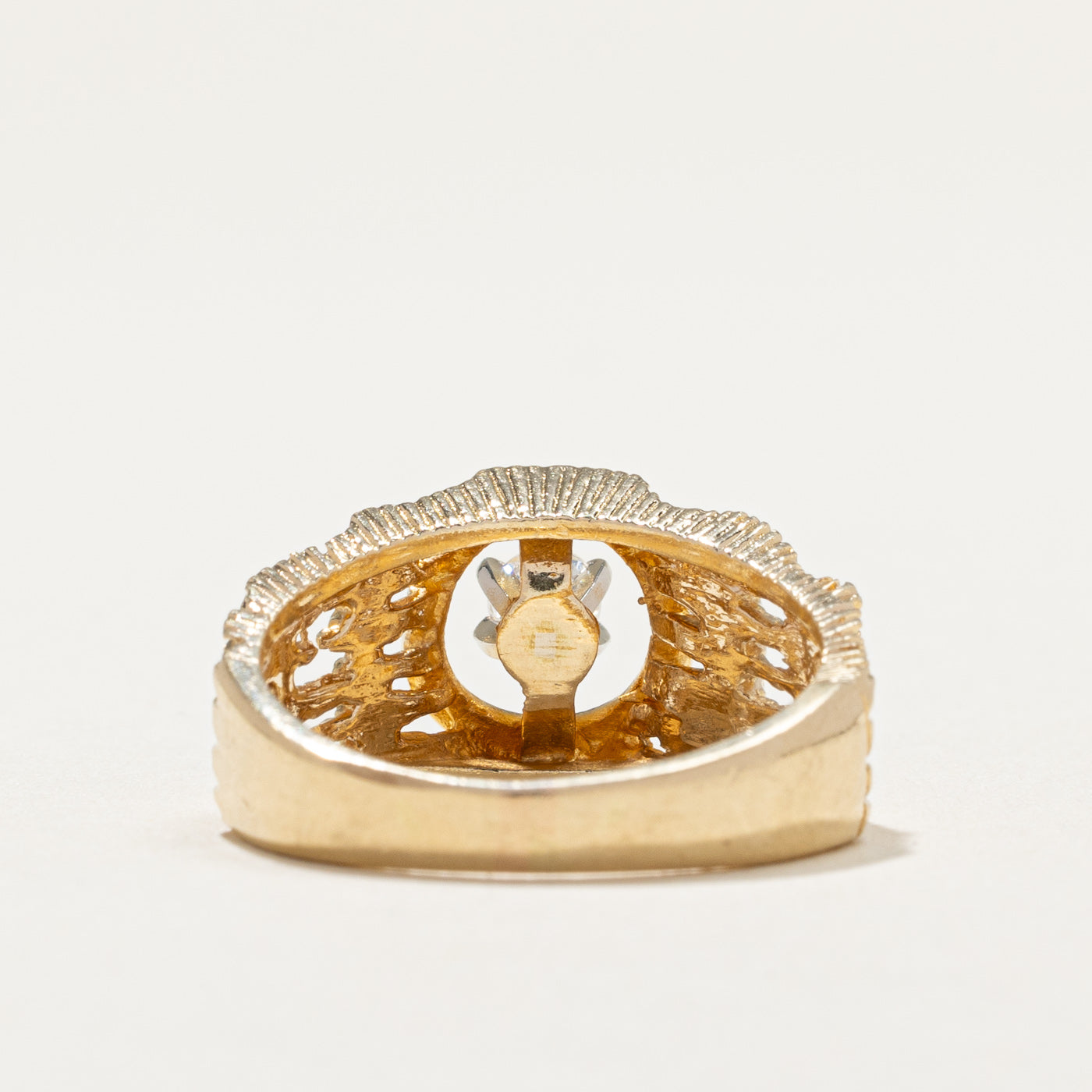 Single Diamond Textured Abstract Ring | 0.20ct | SZ 7 |