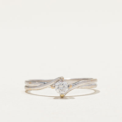 18k White Gold Diamond Bypass Ring | 0.14ct | SZ 6.75 |