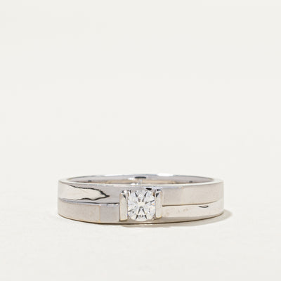 18k White Gold Tension Set Diamond Ring | 0.18ct | SZ 7.75 |