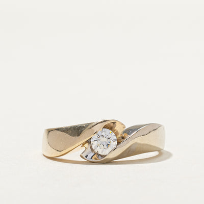 Two Tone Gold Diamond Bypass Ring | 0.30ct | SZ 8.5 |