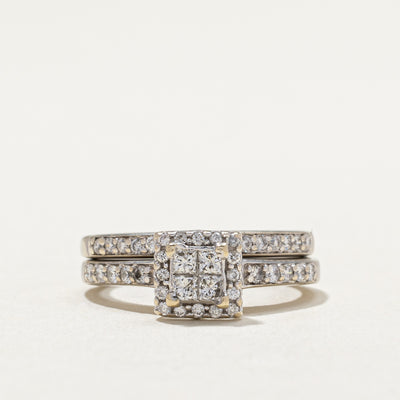 14k Illusion Set Diamond Wedding Ring Set | 0.24ctw, 0.30ctw | SZ 4.5 |