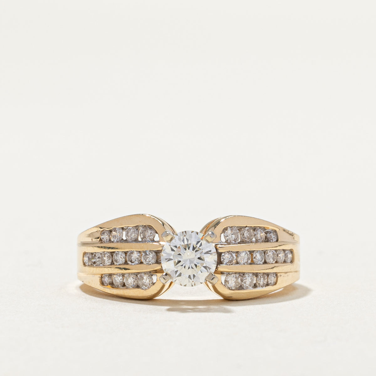 14k High Set Diamond Reverse Tapered Ring | 0.44ct, 0.35ctw | SZ 6.25