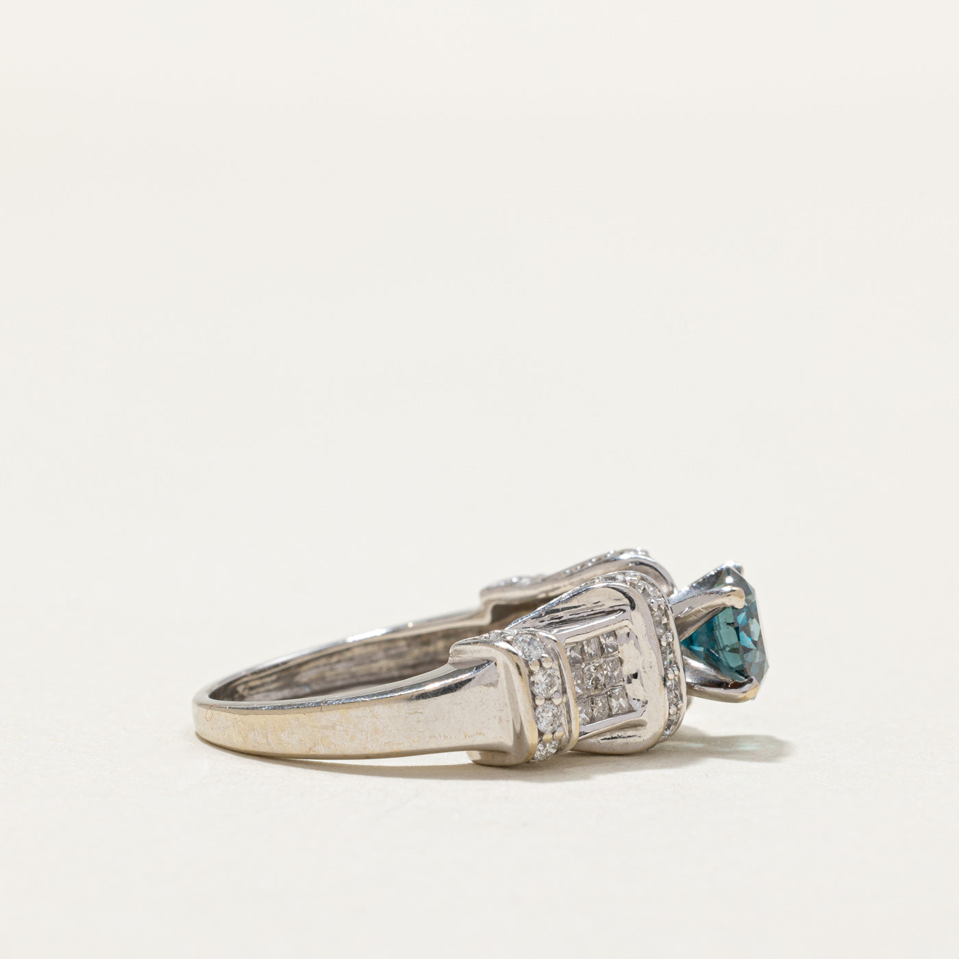 Bague de fiançailles en diamant bleu | 1,38 ct | Taille 4,75