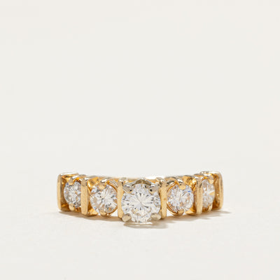 Five Stone Diamond Engagement Ring | 1.08ctw | SZ 5.25