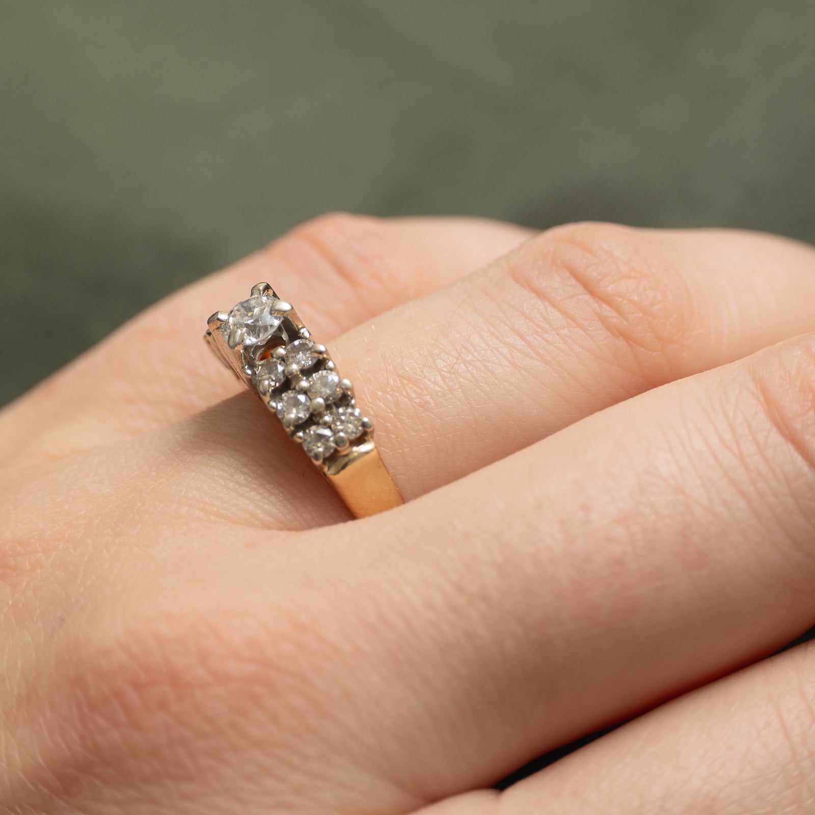 Double Row Diamond Accented Ring | 0.89ctw | SZ 7.25