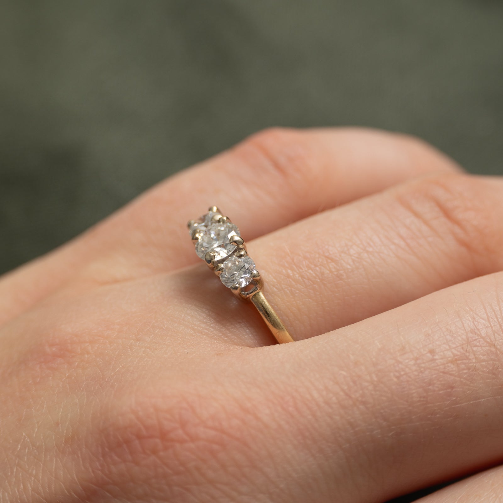 Bague trois diamants | 1,02 ct | Taille 8,75