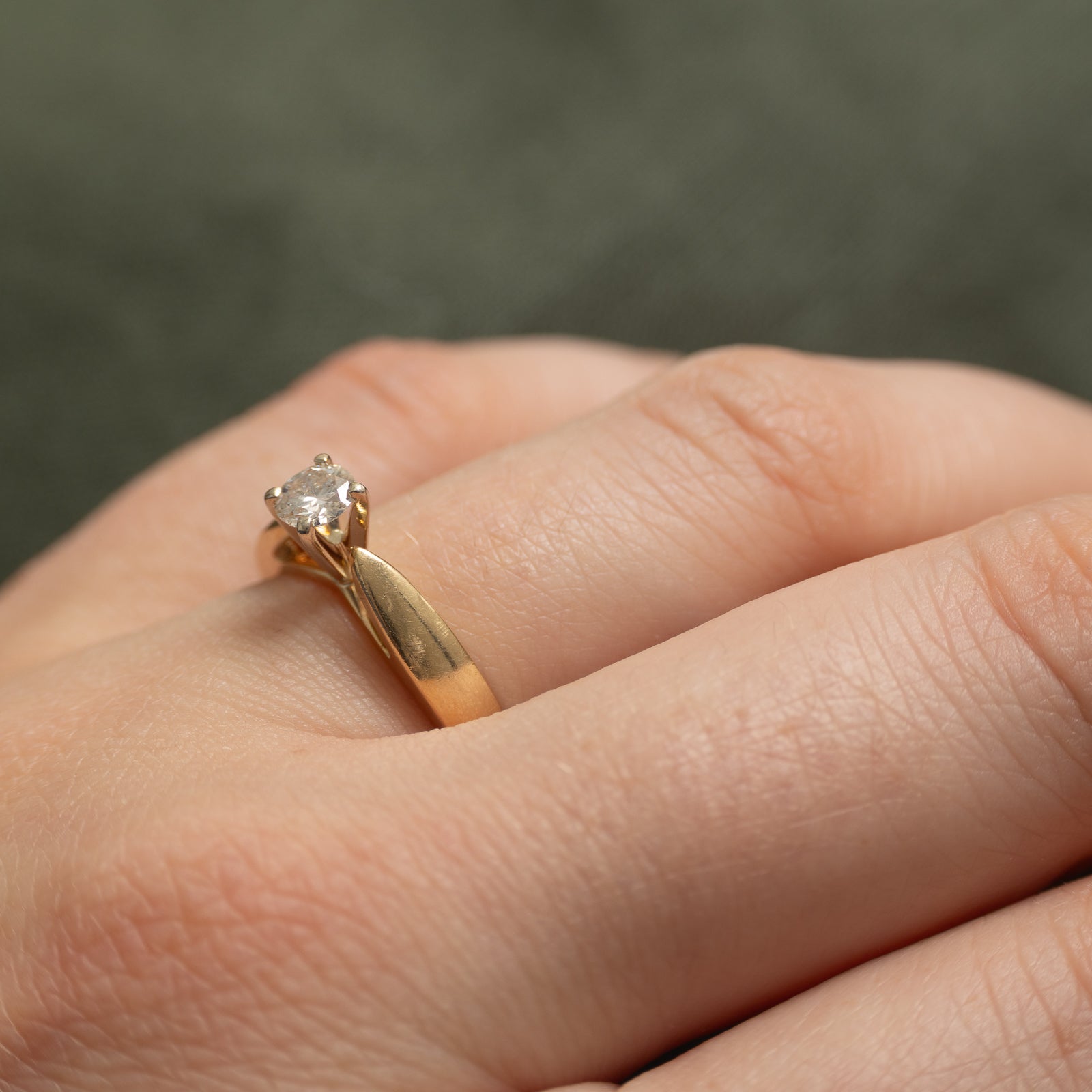 Solitaire Diamond Cathedral Ring | 0.27ct | SZ 6.75