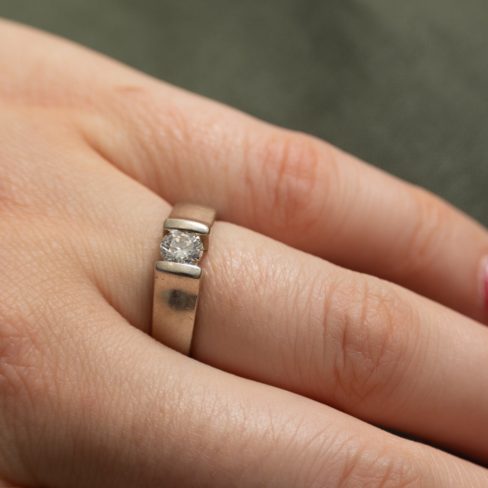 Solitaire Tension Set Diamond Ring | 0.40ct | SZ 6