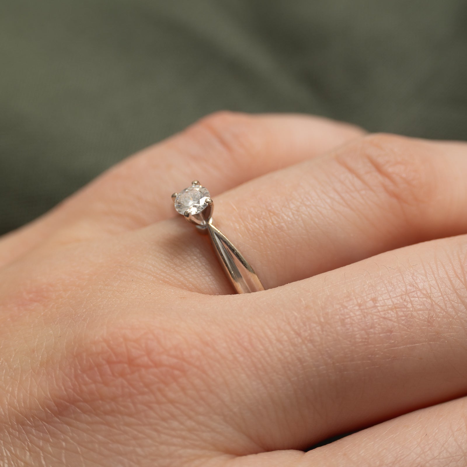 Solitaire Diamond Reverse Tapered Ring | 0.31ct | SZ 7.5