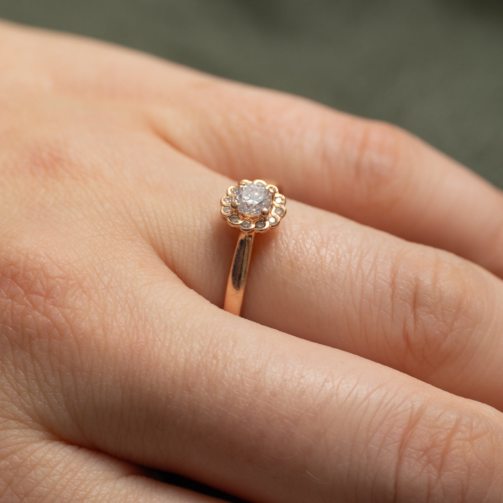 Diamond Daisy Engagement Ring | 0.40ctw | SZ 6.75
