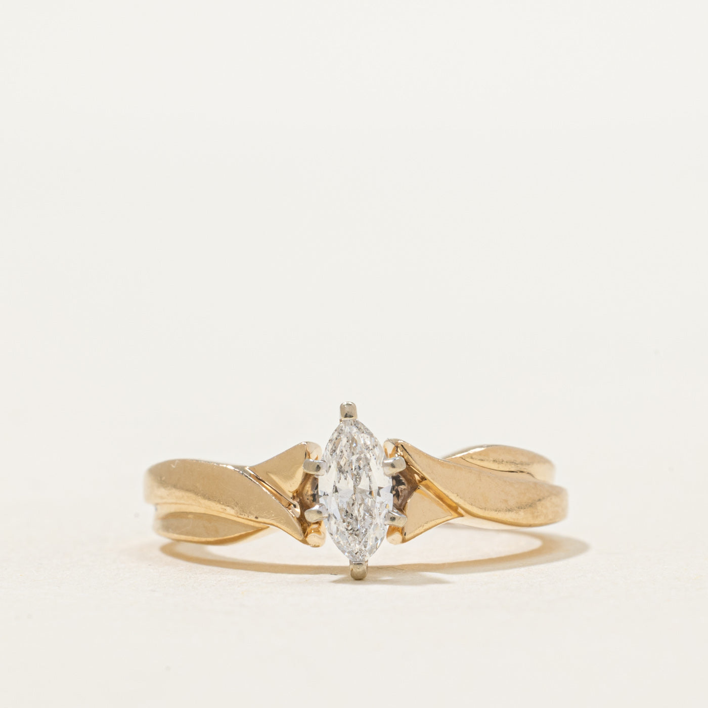 Bague croisée double en diamant taille marquise | 0,25 ct | Taille 5