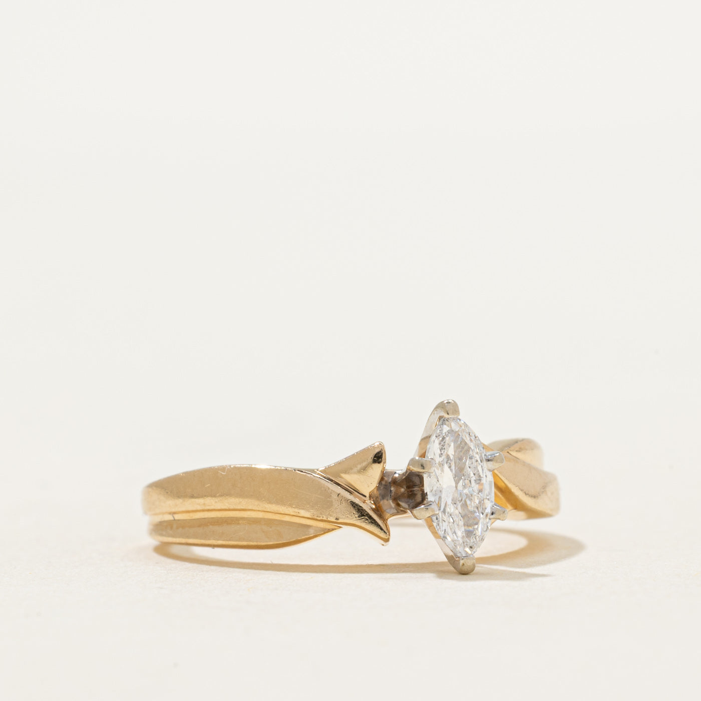 Bague croisée double en diamant taille marquise | 0,25 ct | Taille 5
