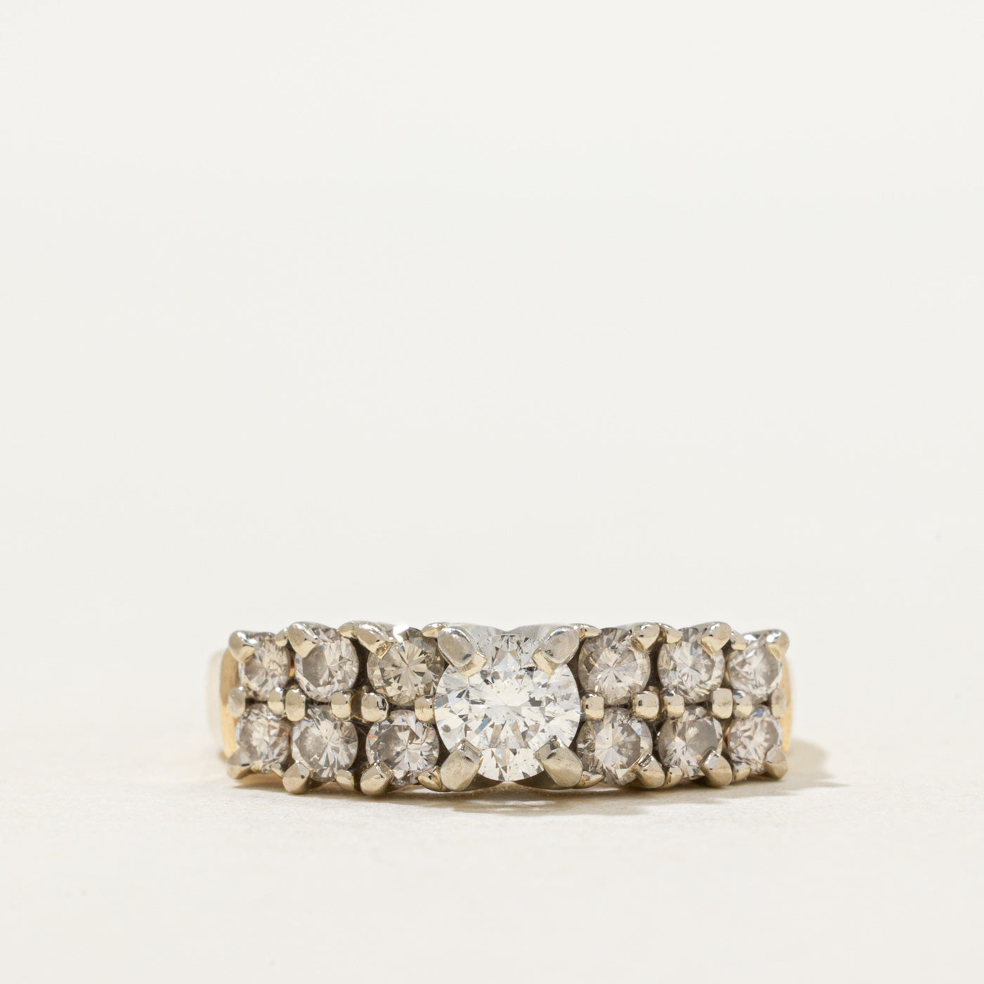 Double Row Diamond Accented Ring | 0.89ctw | SZ 7.25