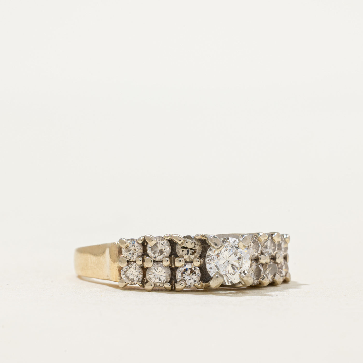 Double Row Diamond Accented Ring | 0.89ctw | SZ 7.25