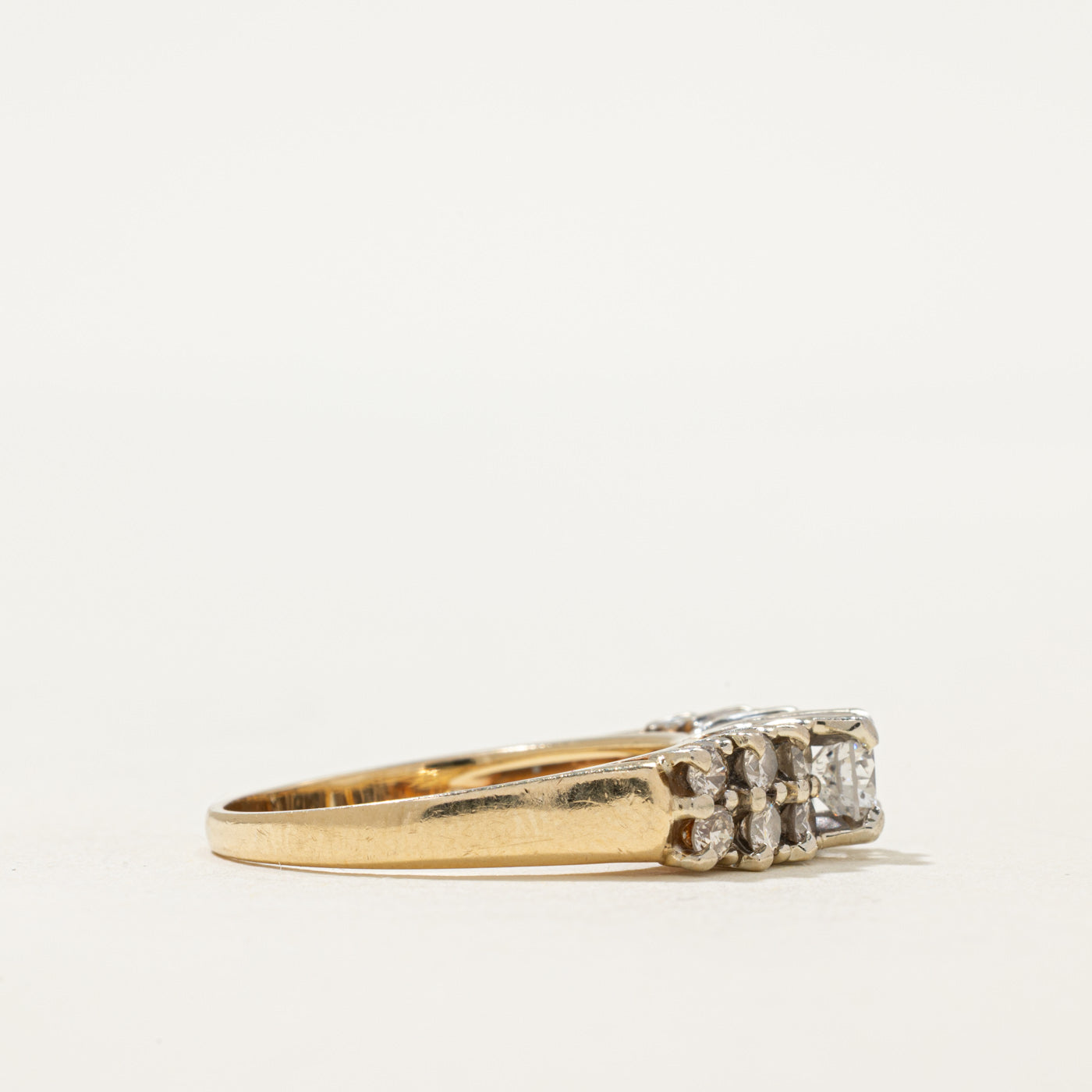 Double Row Diamond Accented Ring | 0.89ctw | SZ 7.25