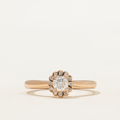 Diamond Daisy Engagement Ring | 0.40ctw | SZ 6.75