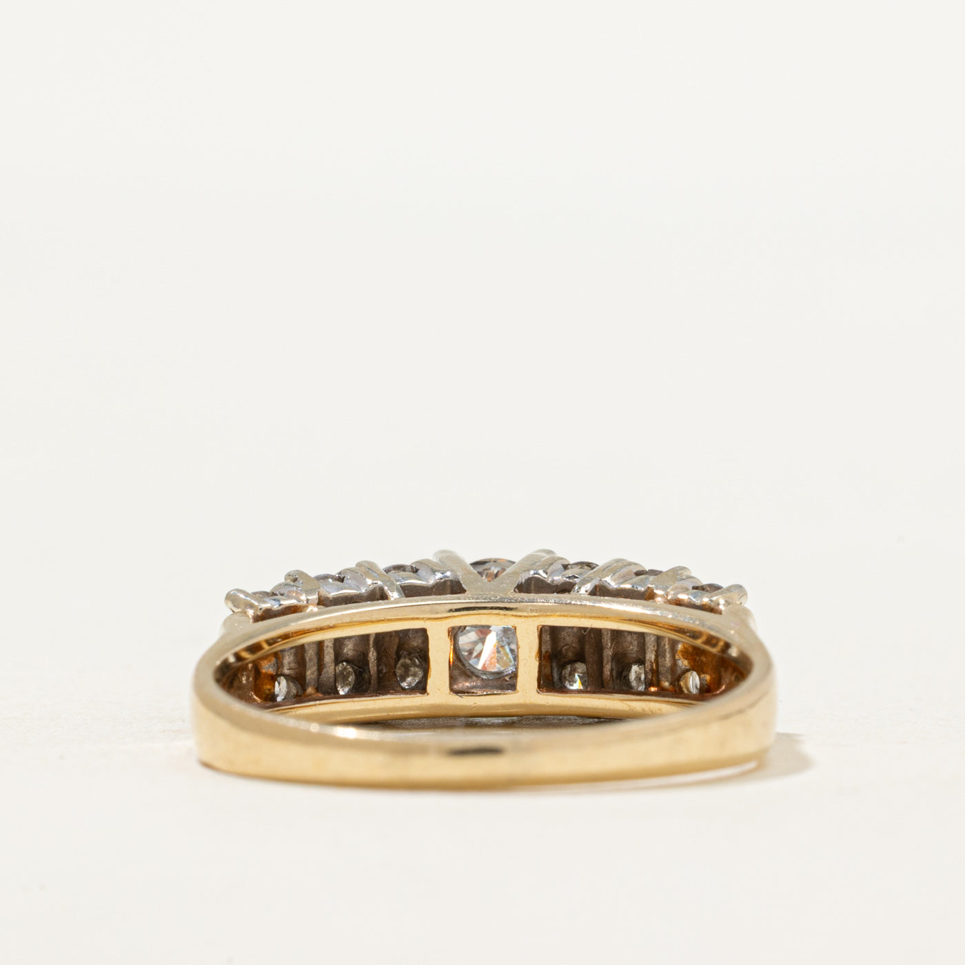 Double Row Diamond Accented Ring | 0.89ctw | SZ 7.25