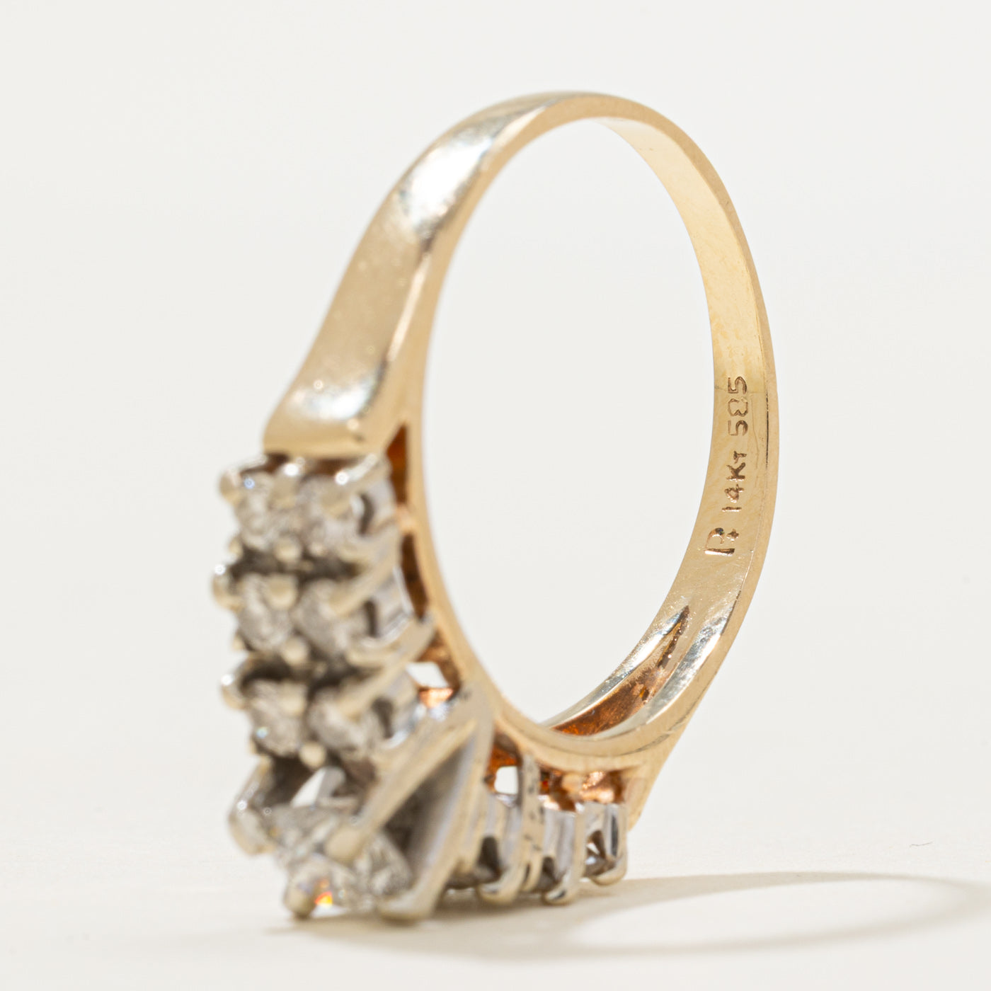 Double Row Diamond Accented Ring | 0.89ctw | SZ 7.25
