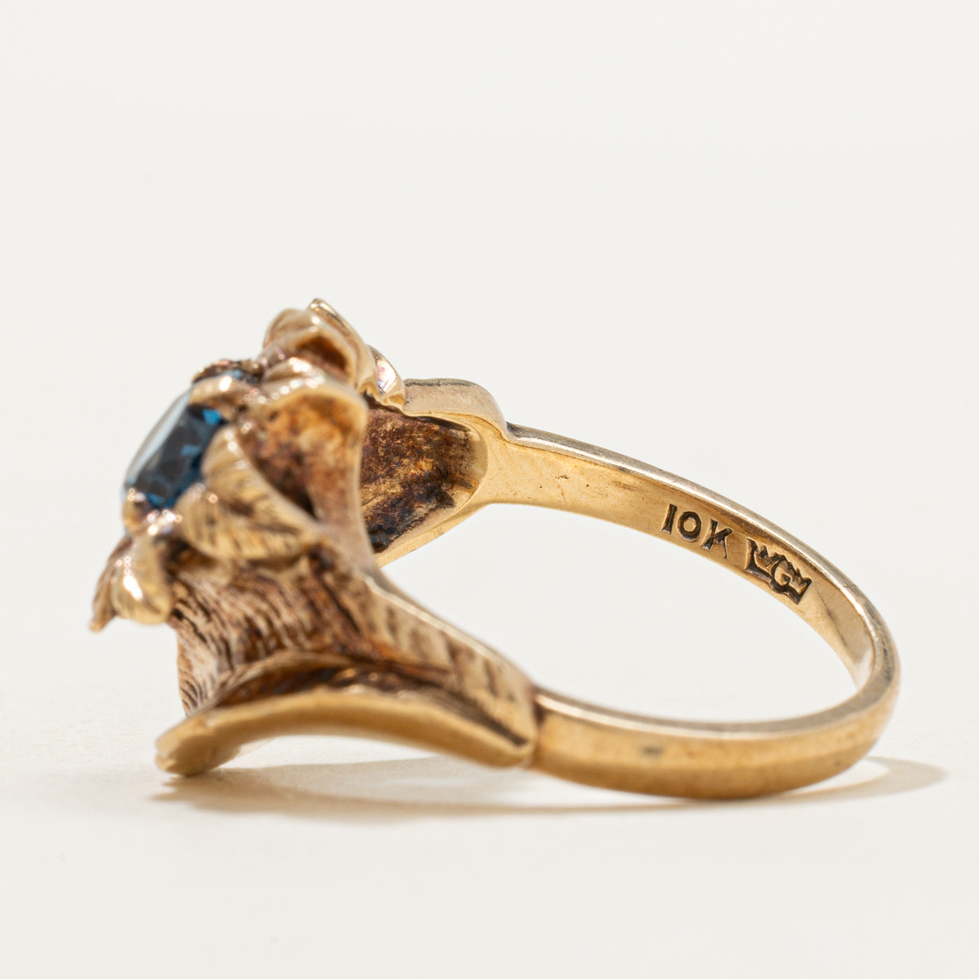 Two Stone Synthetic Spinel Leaf Design Ring | 1.25ctw | SZ 6.5