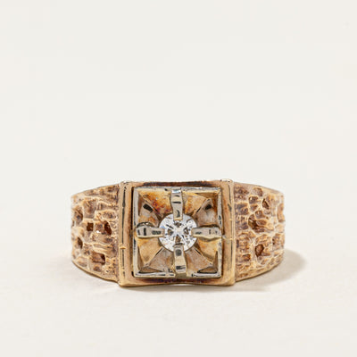 Solitaire Diamond Textured Ring | 0.27ct | SZ 10.5