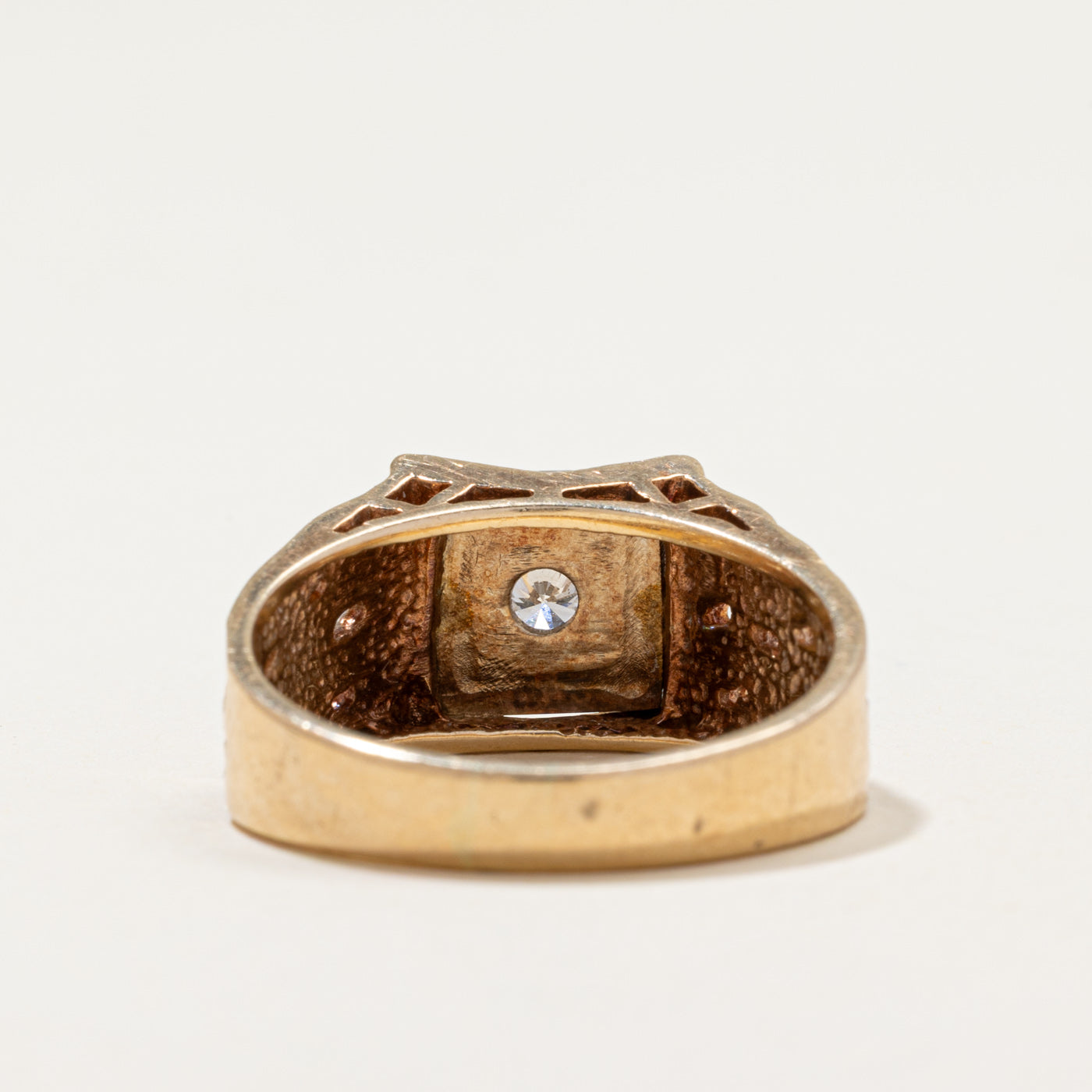 Solitaire Diamond Textured Ring | 0.27ct | SZ 10.5
