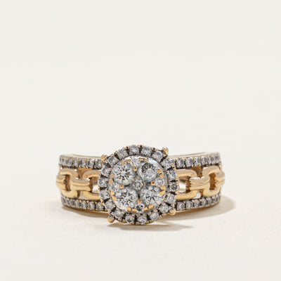 Diamond Cluster Chain Link Ring | 0.73ctw | SZ 5