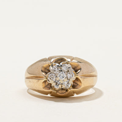 Belcher Set Diamond Daisy Ring | 0.43ctw | SZ 6.5