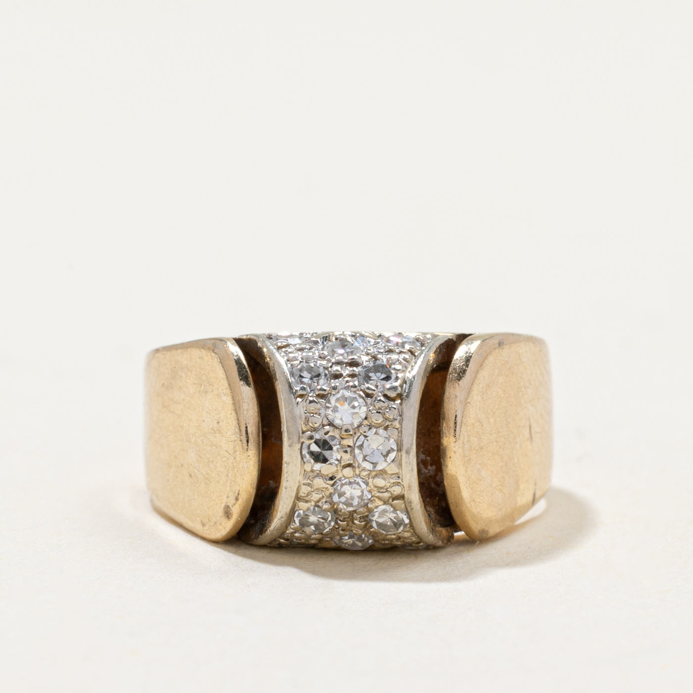 14k Pavé Set Diamond Cluster Dome Ring | 0.28ctw | SZ 3.5